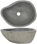 vidaXL Waschbecken Flussstein Oval (37-46) x(29-36) cm