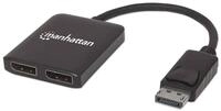 Manhattan 207768 DisplayPort auf 2-Port DP Splitter mit Multi-Stream Transport,