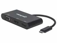 Manhattan-Products USB-C Display Hub - Multiport mit 1 x DisplayPort, 1 x HDMI,...