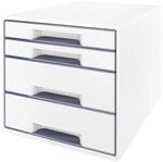 Leitz CUBE Schubladenbox mit 4 Schubladen, Wei&szlig;/Grau, A4, Inkl. transparentem