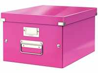 Leitz, Mittelgroße Aufbewahrungs- und Transportbox, Pink, Mit Deckel, Für A4, Click