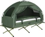 Outsunny SoBuy Feldbett mit Zelt Wurfzelt mit Luftpumpe, Matratze, Tragetasche,
