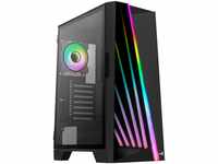 Aerocool Mirage ARGB ATX Mid Tower Case, LED Front, Tempered Glass Side Panel,...