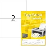 TopStick 8718 Universal Etiketten, 100 Blatt, 210 x 148 mm, 2 pro A4 Bogen, 200