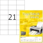 TopStick 8708 Adressetiketten, 100 Blatt, 70 x 42,3 mm, 21 pro A4 Bogen, 2100 St&uuml;ck,