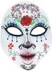 Widmann 05707 - Maske Dia de los Muertos halb Gesicht, aus Stoff, Halloween,