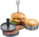 GEFU Barbecue Burger-Set: 3-teiliges BBQ Burger-Set inklusive Burgerpresse,