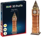Revell 3D Puzzle Big Ben I Farbige Nachbildung des ikonischen Uhrturms I 90 Teile I 2