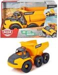 Dickie Toys Volvo Muldenkipper, Spielzeug Kipplaster mit Freilauf, bewegliche