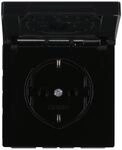 JUNG LS Serie SCHUKO Steckdose mit Klappdeckel Schwarz &ndash; LS1520KLSW