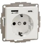 Schneider Electric Schuko-Steckdose mit USB Anschluss Typ A+C, erh&ouml;hter