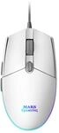 Mars Gaming Gaming MMGW, Wei&szlig;e Gaming-Maus, RGB-Flow, Anti-Rutsch, Mac/Windows/Linux