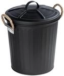 WENKO Kosmetikeimer Gara, Bad-Eimer 6 L, Retro Badezimmer M&uuml;lleimer, Geflochtene
