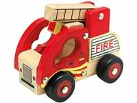 Bino Holzauto Feuerwehr Holzspielzeug Feuerwehrauto Spielzeug für Kinder ab 12