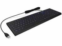 KeySonic Hygiene Tastatur aus Silikon, waschbar, wasserdicht, USB kabelgebunden,