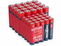 ANSMANN Batterie Set Alkaline 20 Stk AA Mignon LR6 + 20 Stk AAA Micro LR03