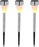 3x LED Au&szlig;en Solar Garten Steck Leuchte Lampe Flacker-Effekt Beleuchtung Hof...