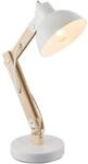 Globo Tischleuchte Kabel 1,5 m wei&szlig; Holz hell, 21502