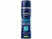 NIVEA MEN Dry Active Deo Spray (150 ml), effektives Anti-Transpirant für ein