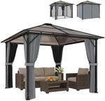 Outsunny Gartenpavillon 3 x 3 m Aluminium Wasserabweisend Dunkelgrau | Stabil,