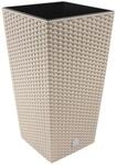 26,6 -Liter -Zeit Pot mit Einsatz 26,5 x 26,5 x 50 cm in der Mocca -Farbe