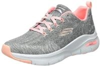 Skechers Damen Arch Fit Comfy Wave sneakers, Gray Knit Pink Trim, 40 EU