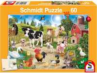 Schmidt Spiele 56369 Animal Club, Bauernhoftiere, 60 Teile Kinderpuzzle, Bunt