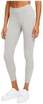 Nike Damen W Bb Tight Leggings, Dk Grey Heather/Wei&szlig;, S-L EU