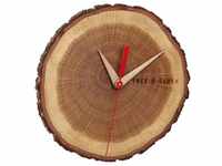 TFA Dostmann Tree-O-Clock Wanduhr aus Eichenholz, 60.3046.08, hochwertiges Uhrwerk,