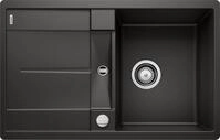 BLANCO METRA 45 S-F | Granitsp&uuml;le aus SILGRANIT schwarz | Einbauart: Fl&auml;chenb&uuml;ndig