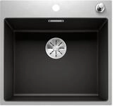 BLANCO SUBLINE 500-IF/A SteelFrame | Granitsp&uuml;le aus SILGRANIT schwarz | f&uuml;r 60 cm