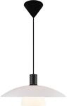 Pendelleuchte VERONA, E27, IP20, schwarz, Glas opal wei&szlig;