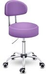 TRESKO&reg; Rollhocker mit Lehne h&ouml;henverstellbar 10cm Dicke Polsterung Drehbar 