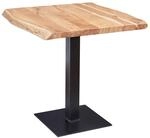 Wohnling Esstisch 80x75x75 cm Akazie Massivholz Baumkante Quadratisch 