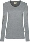 Women's Long-Sleeved Performance Top,Grau Meliert,XXL