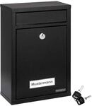 MONZANA&reg; Briefkasten Schwarz inkl. 2 Schl&uuml;ssel Namensschild abschlie&szlig;bar Mailbox