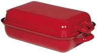 Riess, 0105-020, Bratpfanne mit Deckel 37x26cm, Classic, COLOR ROT, Emaille, Vol.
