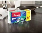 Vileda Glitzi PurActive Reinigungsschwamm, 2+1 Sparpack | Ohne Verkratzen f&uuml;r Teflon