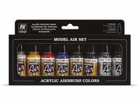 Vallejo Modell Air Basic Farben Acryl Farbe Set für Air Pinsel, (8 Stück)