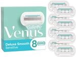 Gillette Venus Deluxe Smooth Sensitive Rasierklingen Damen, 8 Ersatzklingen f&uuml;r