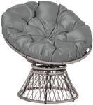Outsunny Papasansessel Korbsessel Sessel mit Polster 360 Grad Rattan Grau B87 x...