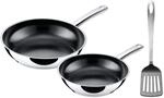 Silit Talis Pfannenset 3-teilig, mit Pfannenwender, Bratpfanne 24, 20 cm, Pfanne