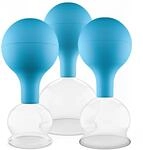 Pulox Schr&ouml;pfgl&auml;ser Set Echtglas mit Saugball 3-teilig Blau - Gro&szlig; | Medizinische