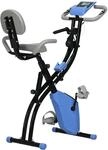 HOMCOM Heimtrainer 2-in-1 Fahrradtrainer mit LCD-Display Pulsmesser verstellbar Sitz