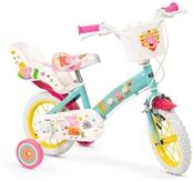 Kinderfahrrad Peppa Pig 12 Zoll mit St&uuml;tzr&auml;dern Korb Puppensitz 3-5 Jahre
