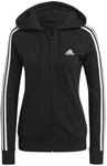 adidas Womens Essentials Full-Zip Kapuzenjacke, Black/White, XL