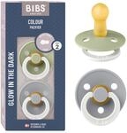 BIBS Colour Glow Schnuller 2er-Pack, BPA-frei. Leuchtet im Dunkeln, Kirschform