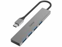 Hama USB C Hub 4 Ports (Super-Speed Datenübertragung mit bis zu 5 Gbps, 4x USB-A
