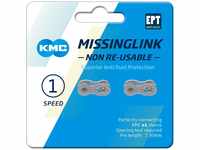 KMC Unisex – Erwachsene Silver Kettenverschlussglied e1NR EPT, Silber, für 6,7-7,3