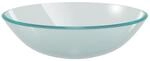 vidaXL Waschbecken Hartglas 42cm Mattiert Aufsatzwaschbecken Waschschale